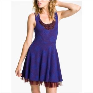 Vintage Free People Rock Princess Beaded Fit & Flare Dress